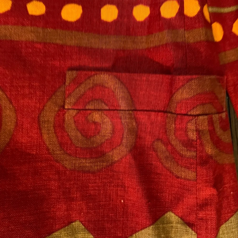 Ellen Tracy Red Patterned Jacket - Picture 6 of 7